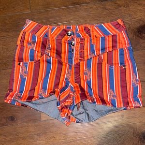 Star Wars orange red and navy highwasted shorts size 0